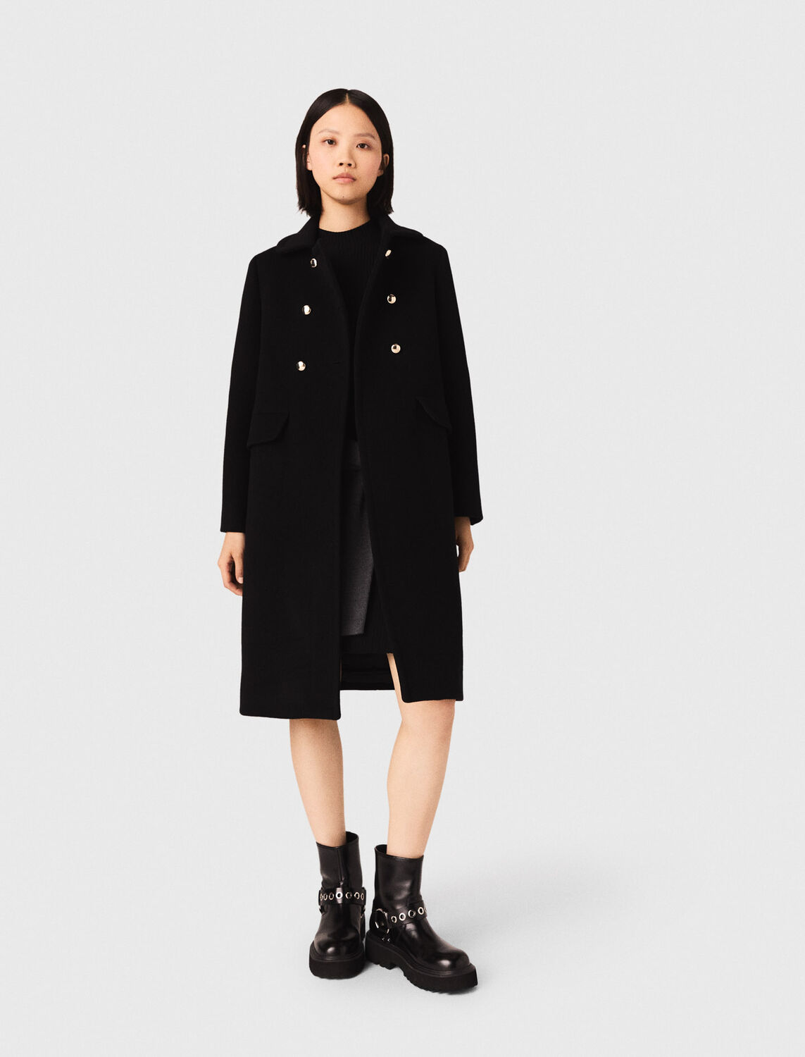 Long wool blend coat - Coats - MAJE