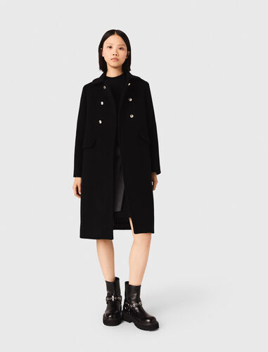 Long wool blend coat : Coats color Black
