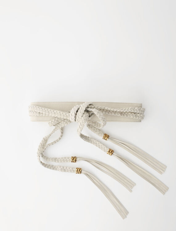 Suede belt with braided ties - Other Accessories - MAJE
