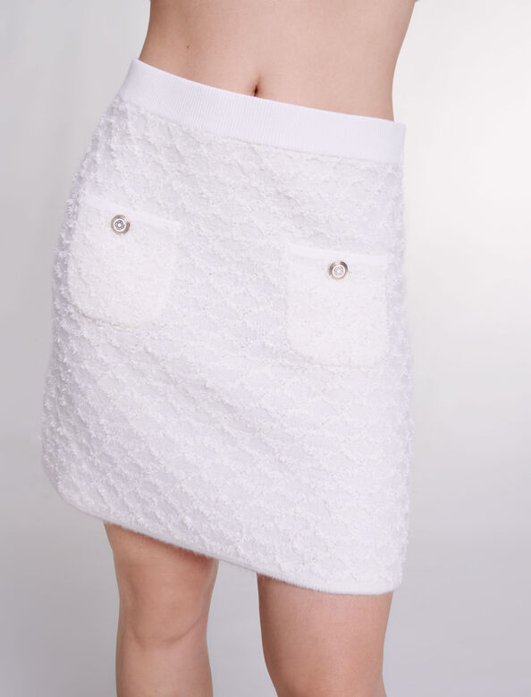 Knit mini skirt : Skirts & Shorts color Ecru
