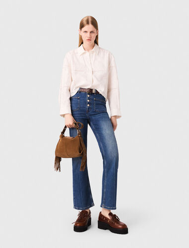 Short embroidered shirt : Shirts color White