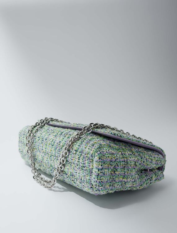 Clover bag with tweed chains - Shoulder bags - MAJE