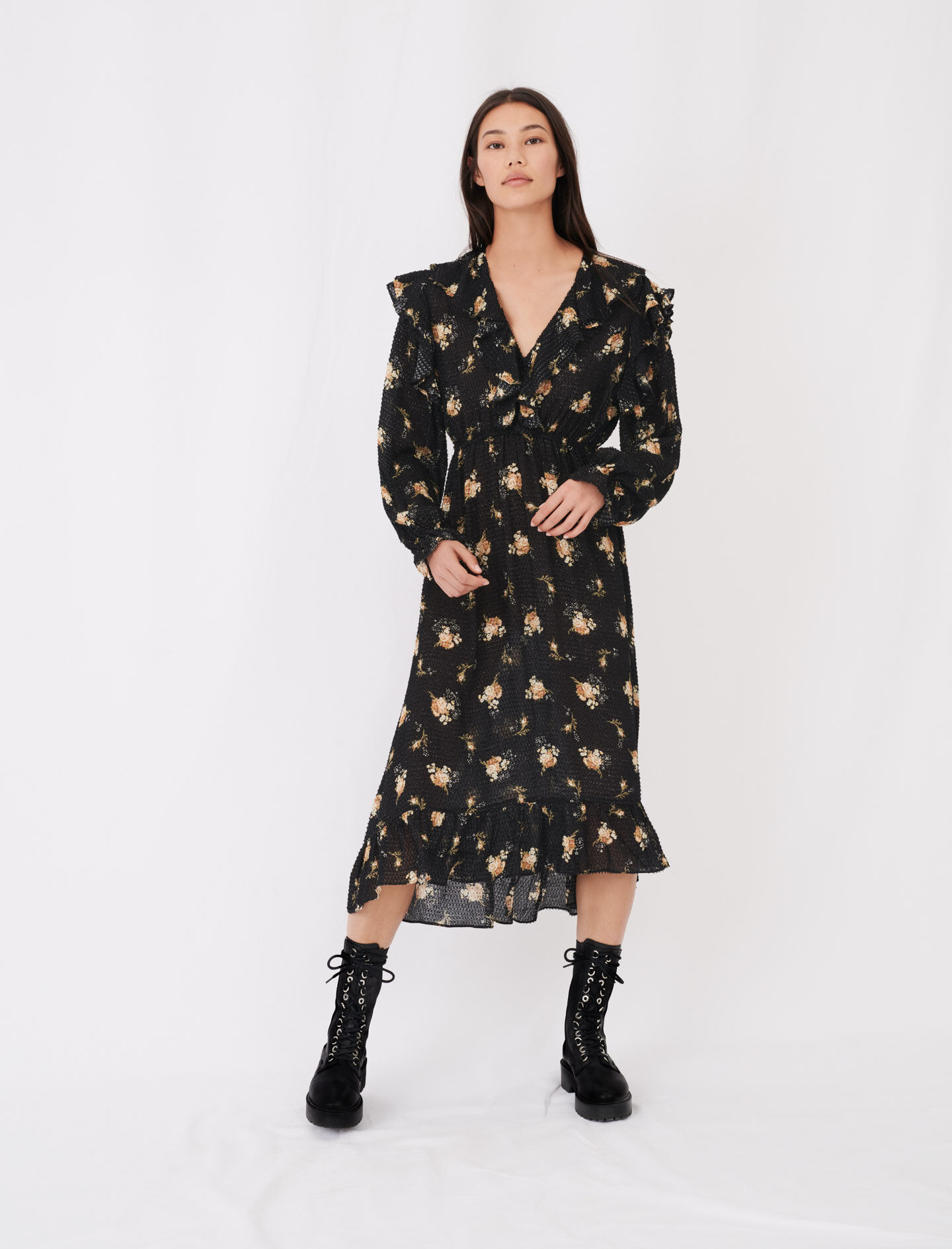 printed jacquard dress