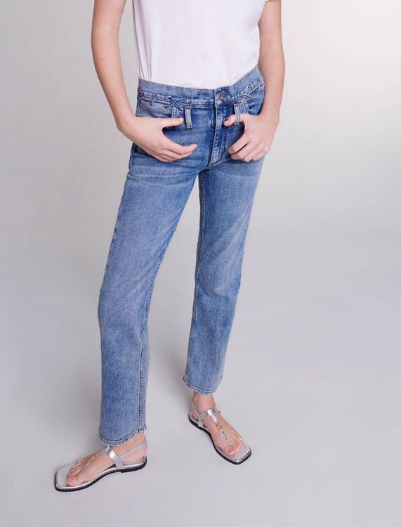Jeans with braided details -  - MAJE