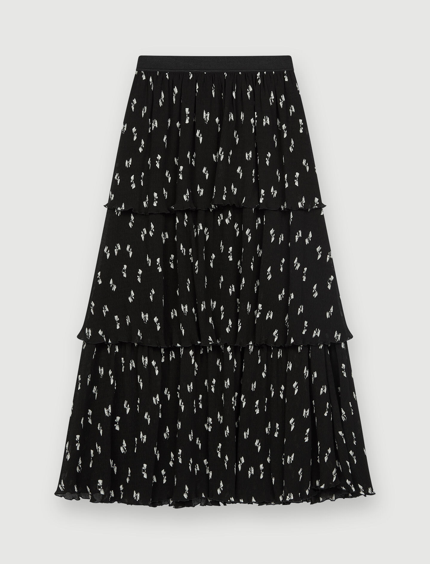 maje printed dress with pleated skirt