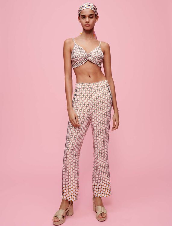 Printed viscose trousers - Trousers & Jeans - MAJE