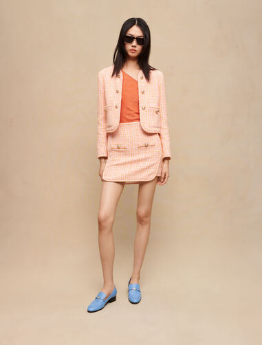 Tweed short skirt : Skirts & Shorts color Orange