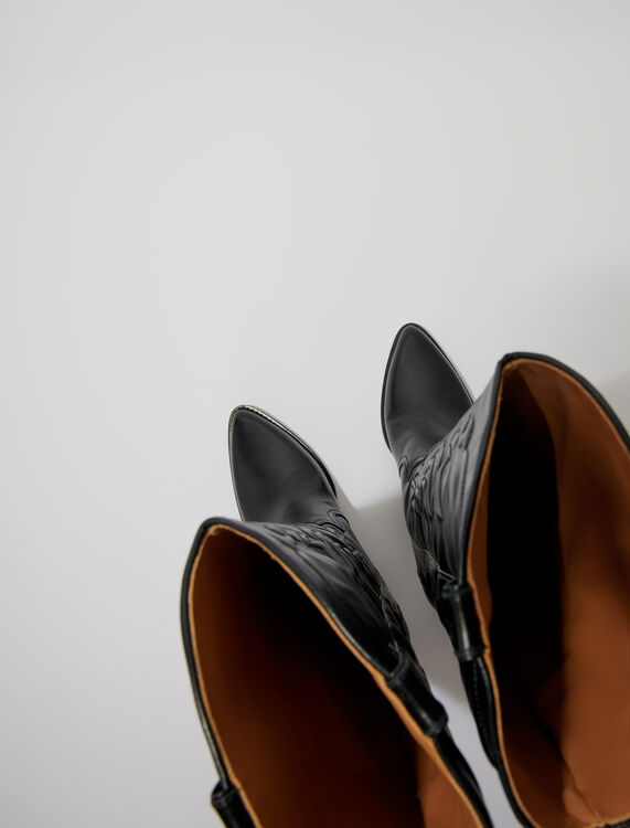 Western leather boots - Booties & Boots - MAJE