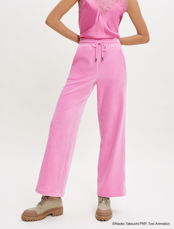 Stretch corduroy trousers : Trousers & Jeans color Pink