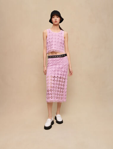 Crochet cropped top : Tops color Parma Violet