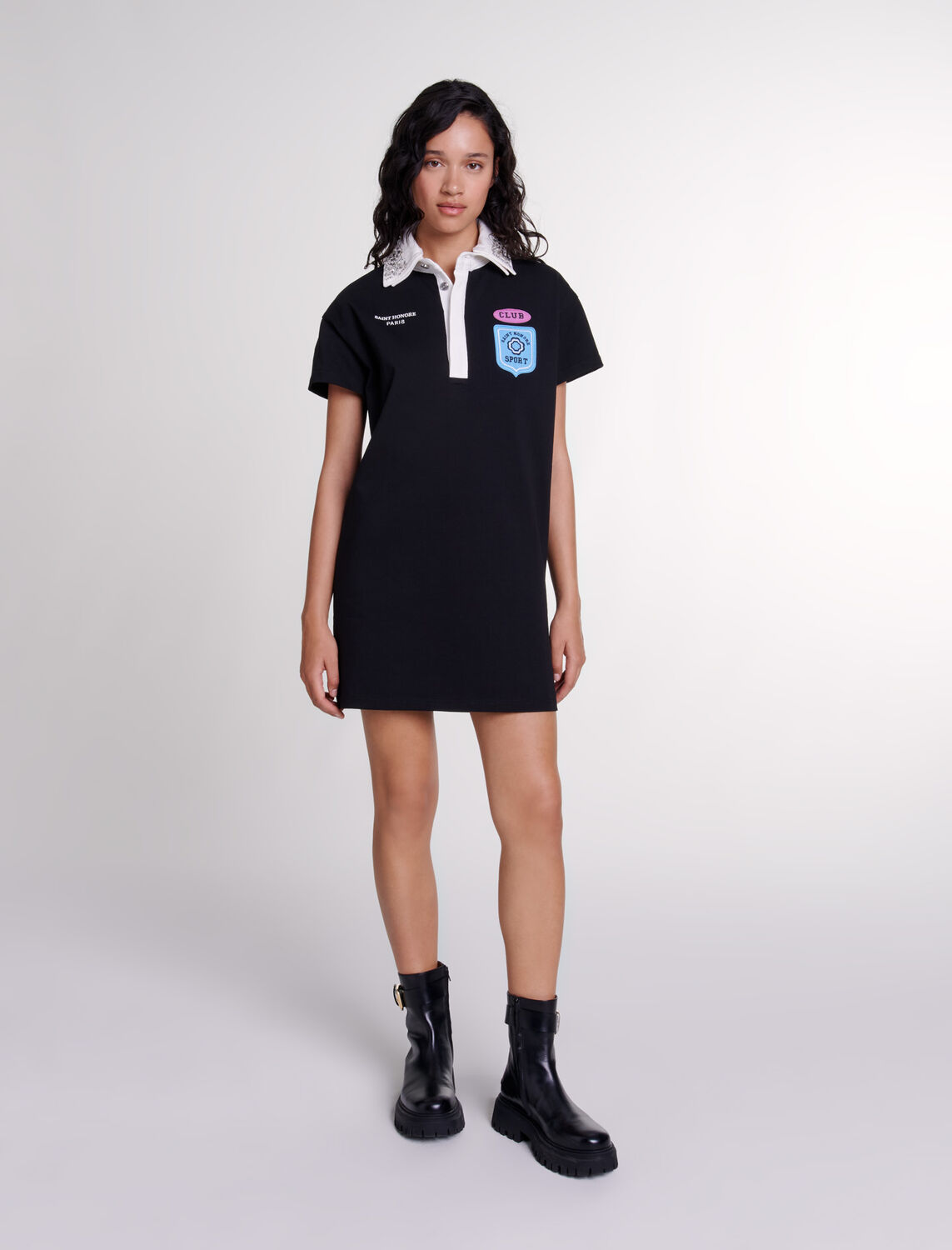 Embroidered rhinestone polo dress - Sport Capsule - MAJE