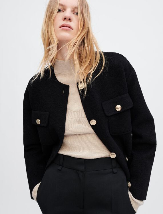 Textured double-faced coat - Coats & Jackets - MAJE