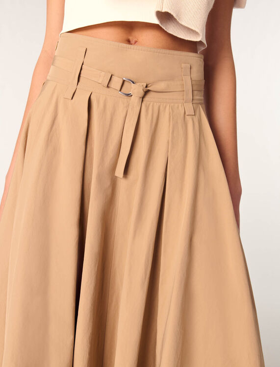 Cotton pleated maxi skirt - Skirts & Shorts - MAJE