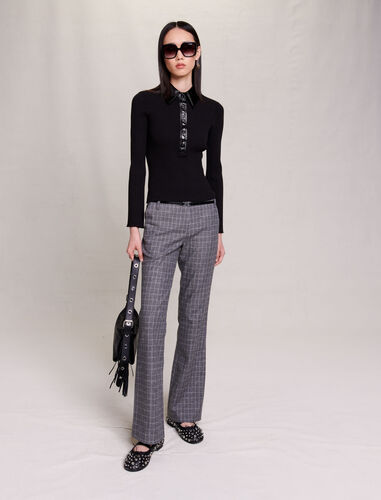 Knit polo jumper : Sweaters & Cardigans color Black
