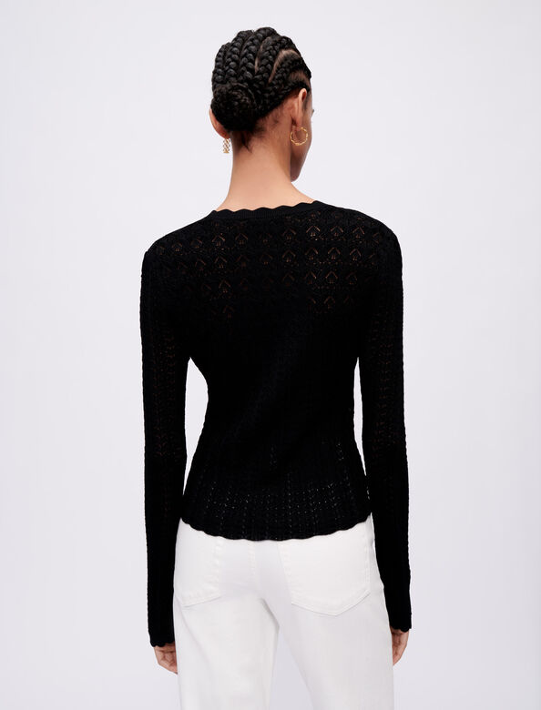 Pointelle jumper with rick-rack details : Cardigans & Sweaters color 