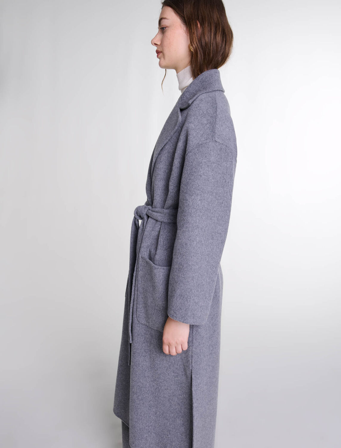 Long double-faced coat with belt : Fall-Winter Collection color 