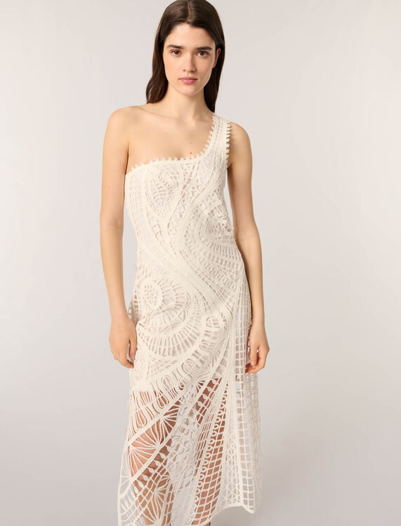 Asymmetrical crochet maxi dress -  - MAJE
