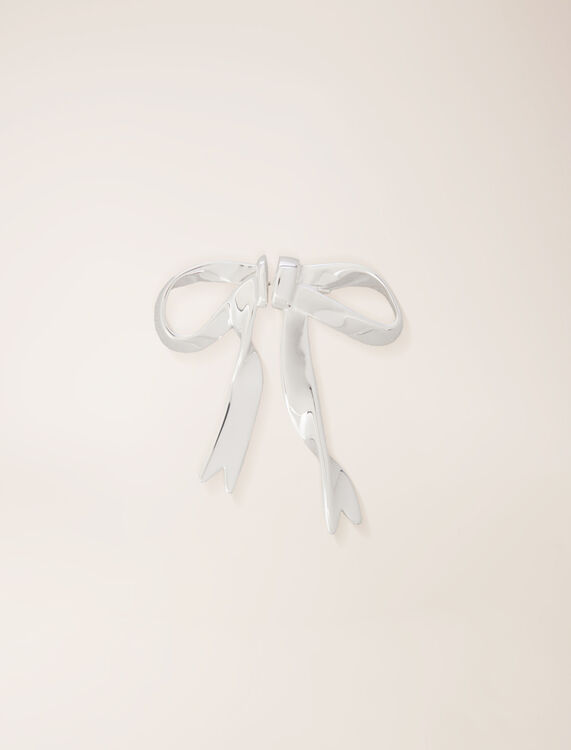 Silver bow earring : Jewelry color Silver