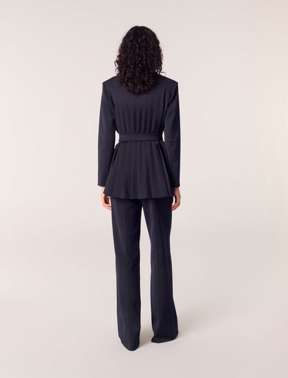 Suit jacket with pleated back : Blazers & Jackets color Navy