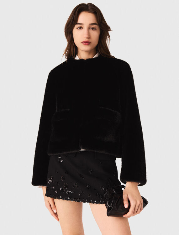 Short faux fur coat - Coats - MAJE