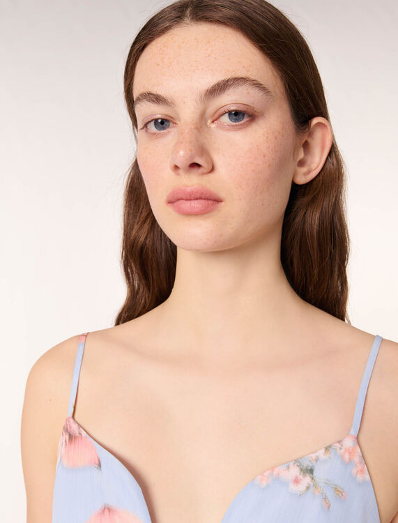 Short patterned taffeta dress - Dresses - MAJE