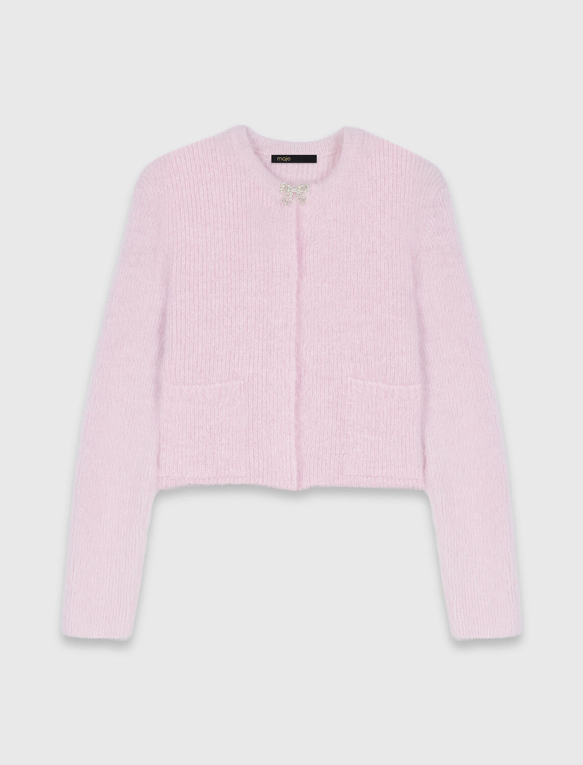 Jewelled bow cardigan : Sweaters & Cardigans color Pink