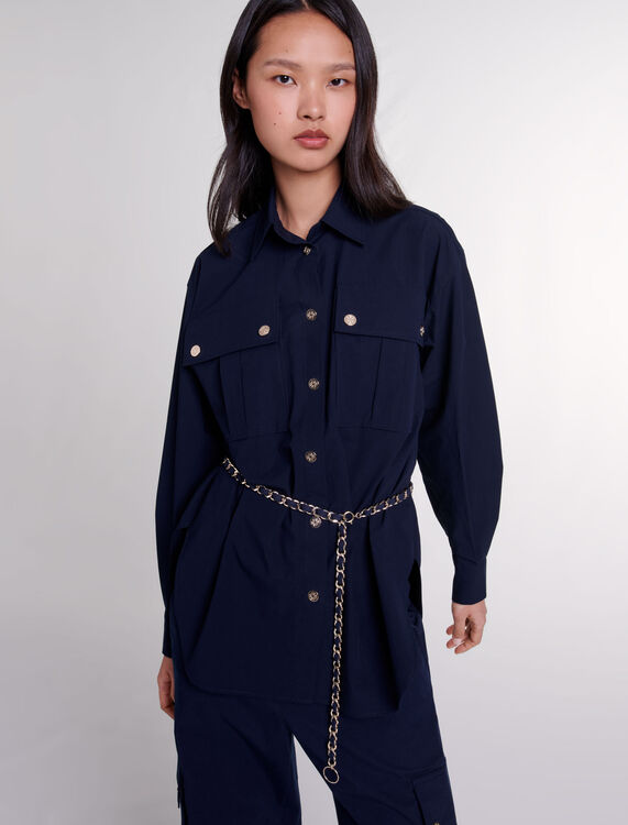 Belted long shirt - Fall-Winter Collection - MAJE
