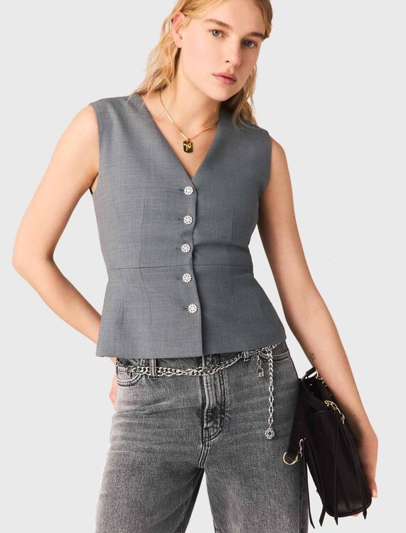 Jewel-button tailored jacket - Tops - MAJE