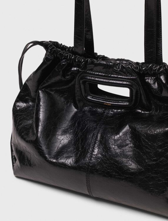 Crackled leather M Tote bag -  - MAJE