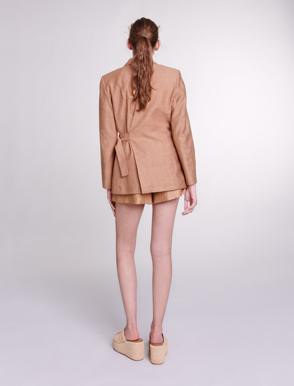 Linen suit jacket : Coats & Jackets color Brown