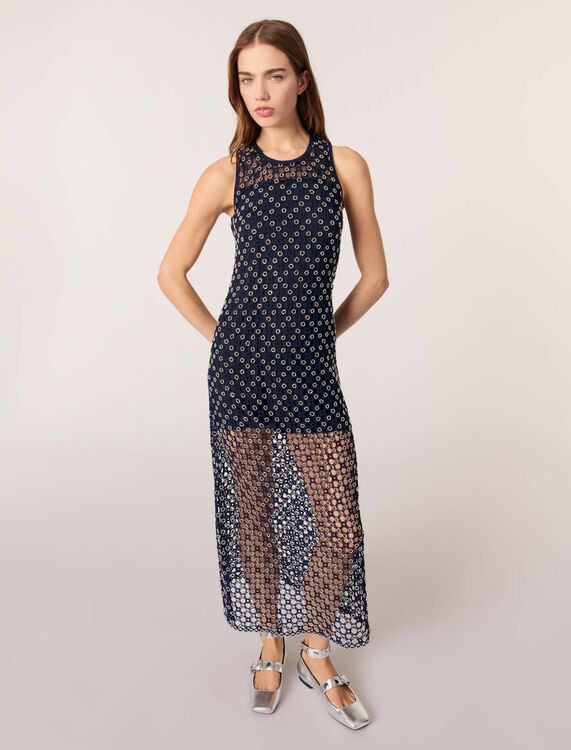 Beaded crochet maxi dress - Dresses - MAJE