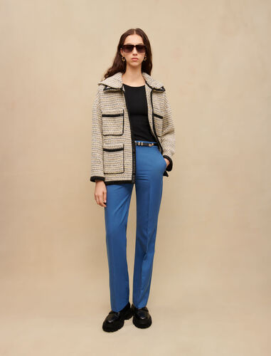 Tweed hooded coat : Coats & Jackets color Yellow