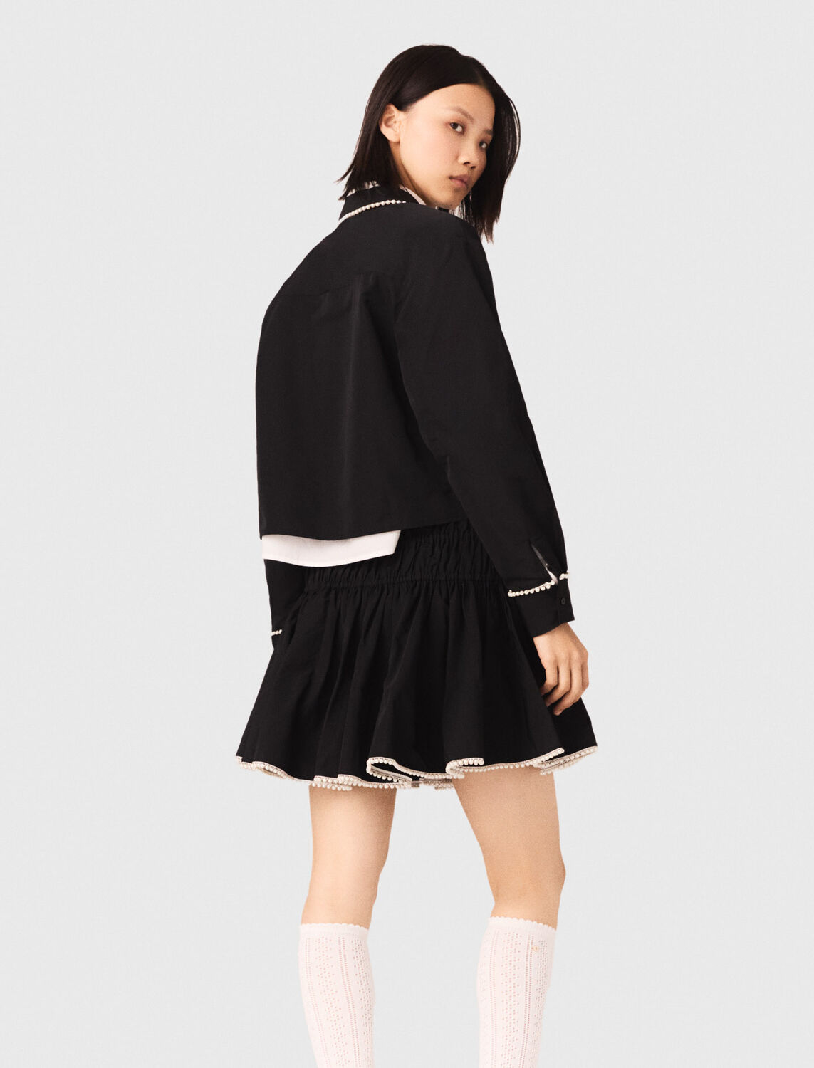 Beaded taffeta skirt - Skirts & Shorts - MAJE