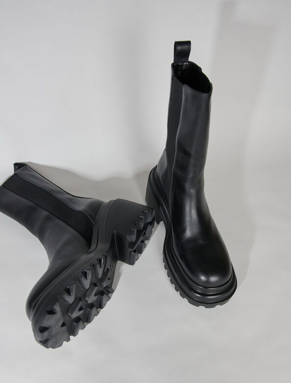 Leather ankle boots : View All color Black