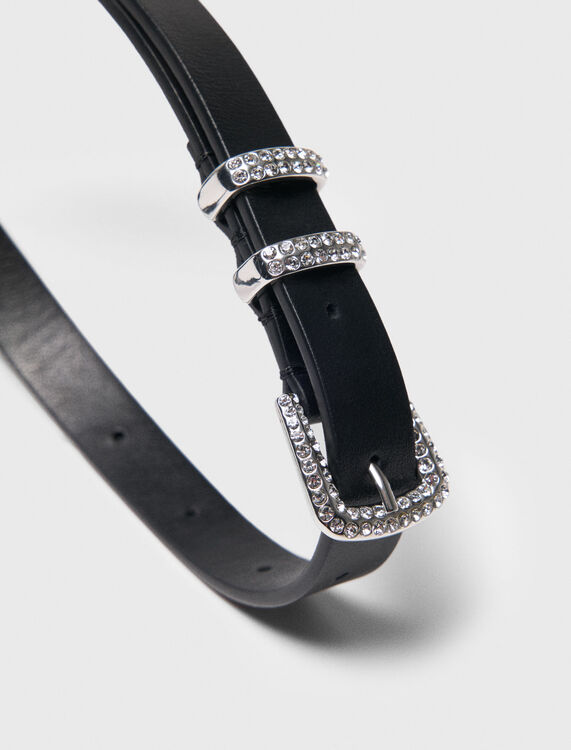 Slim belt with diamanté buckle - Belts - MAJE