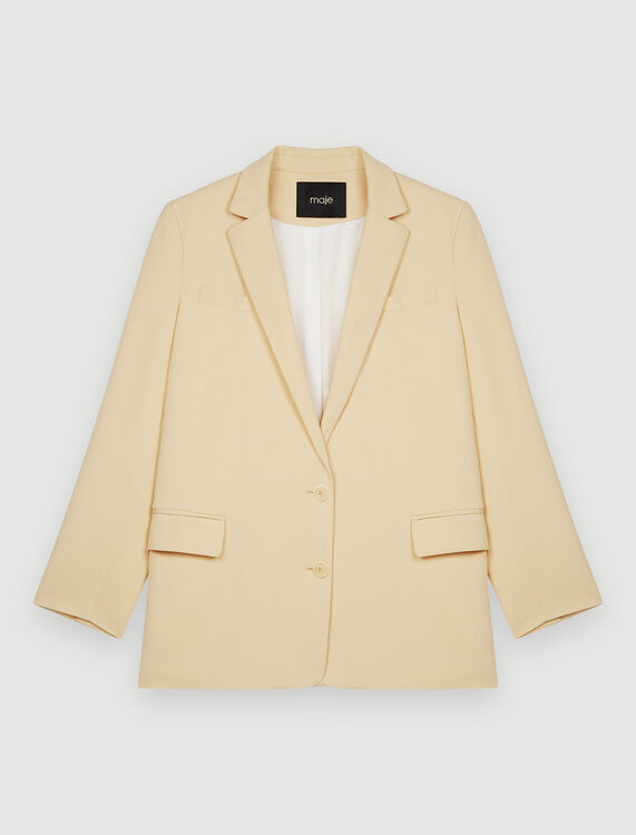 Wide single-breasted suit jacket - Coats & Jackets - MAJE
