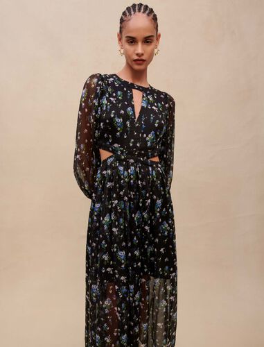 Long cut-out dress : Dresses color Blue Bouquet