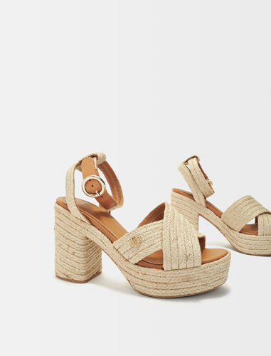 Jute canvas sandals : Sling-Back & Sandals color Natural