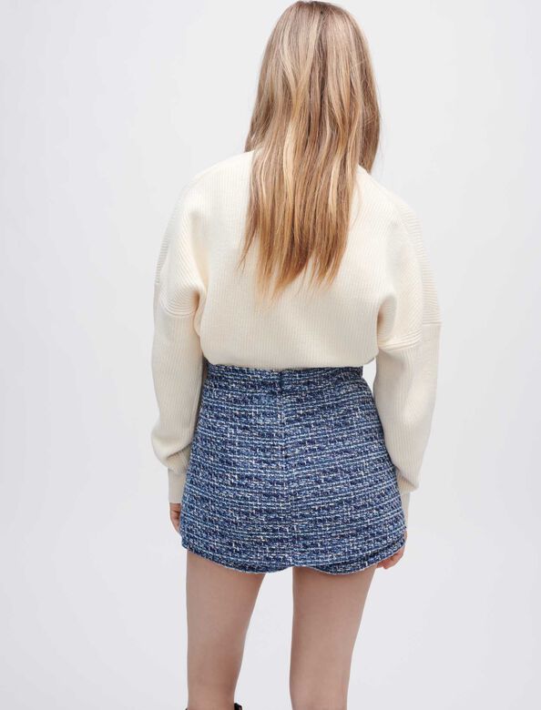 Tweed skirt-style shorts : Skirts & Shorts color Blue