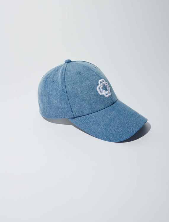 Denim cap with clover logo -  - MAJE