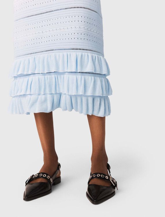 Long ruffled knit skirt - Skirts & Shorts - MAJE