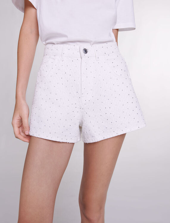 Rhinestone denim shorts - Skirts & Shorts - MAJE