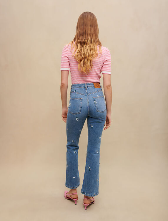 Jeans with floral embroidery - Trousers & Jeans - MAJE