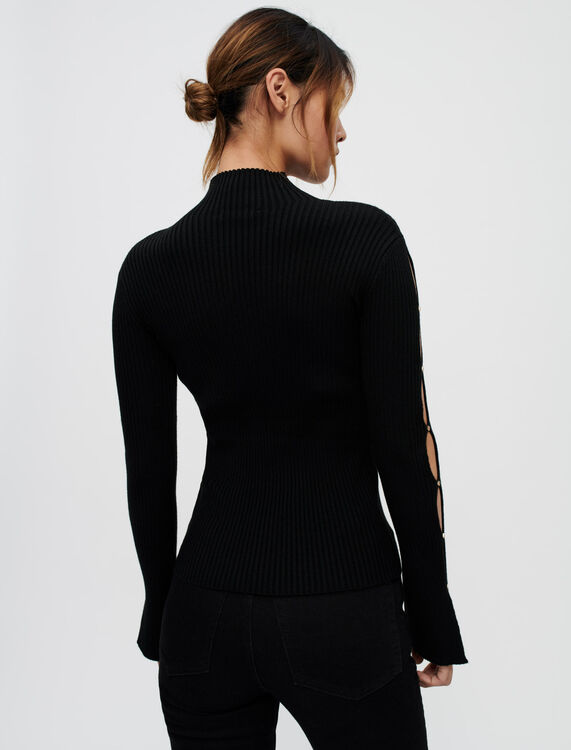 Close-fitting openwork sleeve jumper - Cardigans & Sweaters - MAJE