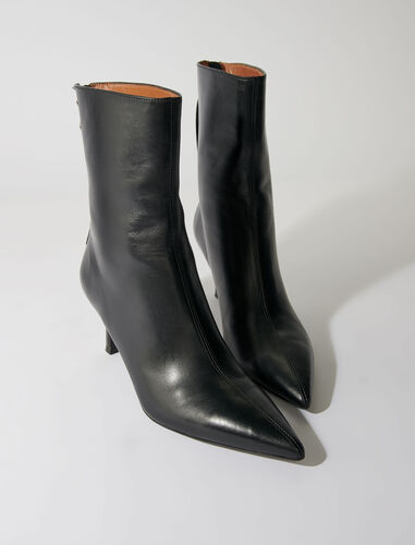 Leather ankle boots : Booties & Boots color Black