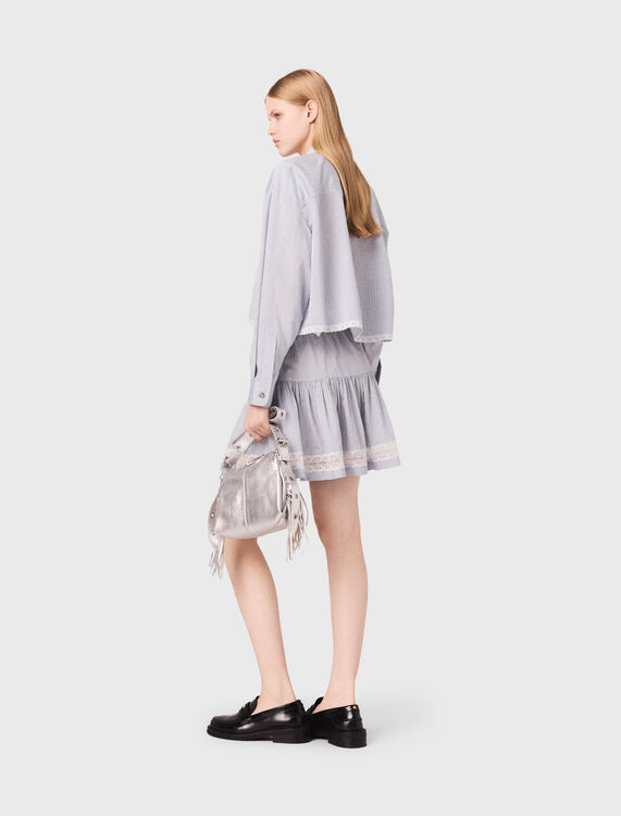 Short rhinestone striped shirt - Shirts - MAJE