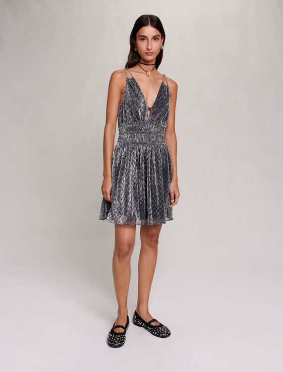 Short silver dress - Dresses - MAJE