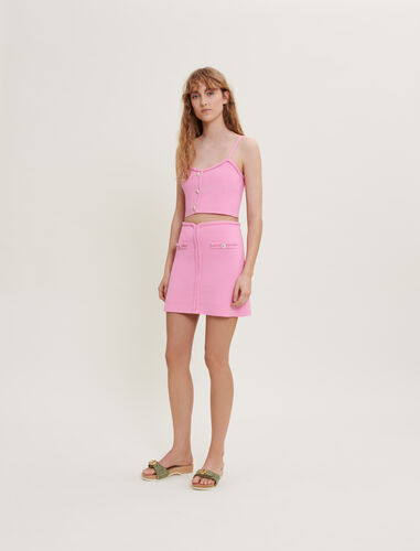 Knit skirt with braided trim : Skirts & Shorts color Pink
