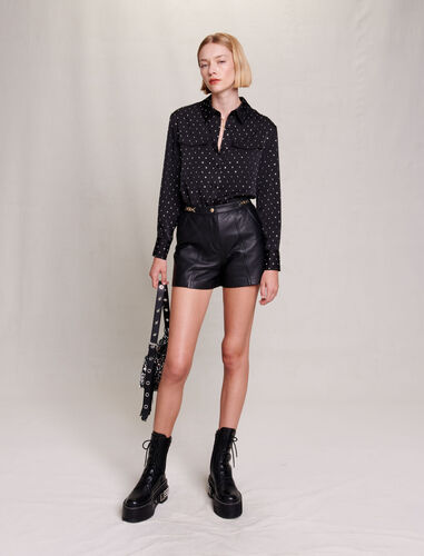 Leather shorts : Skirts & Shorts color Black