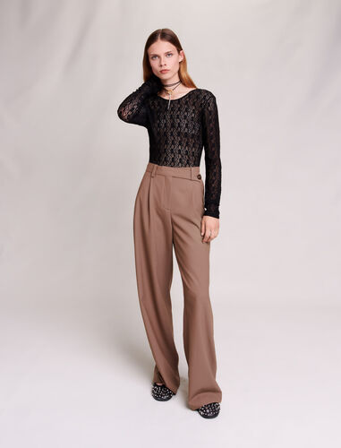 Lace bodysuit : Tops color Black